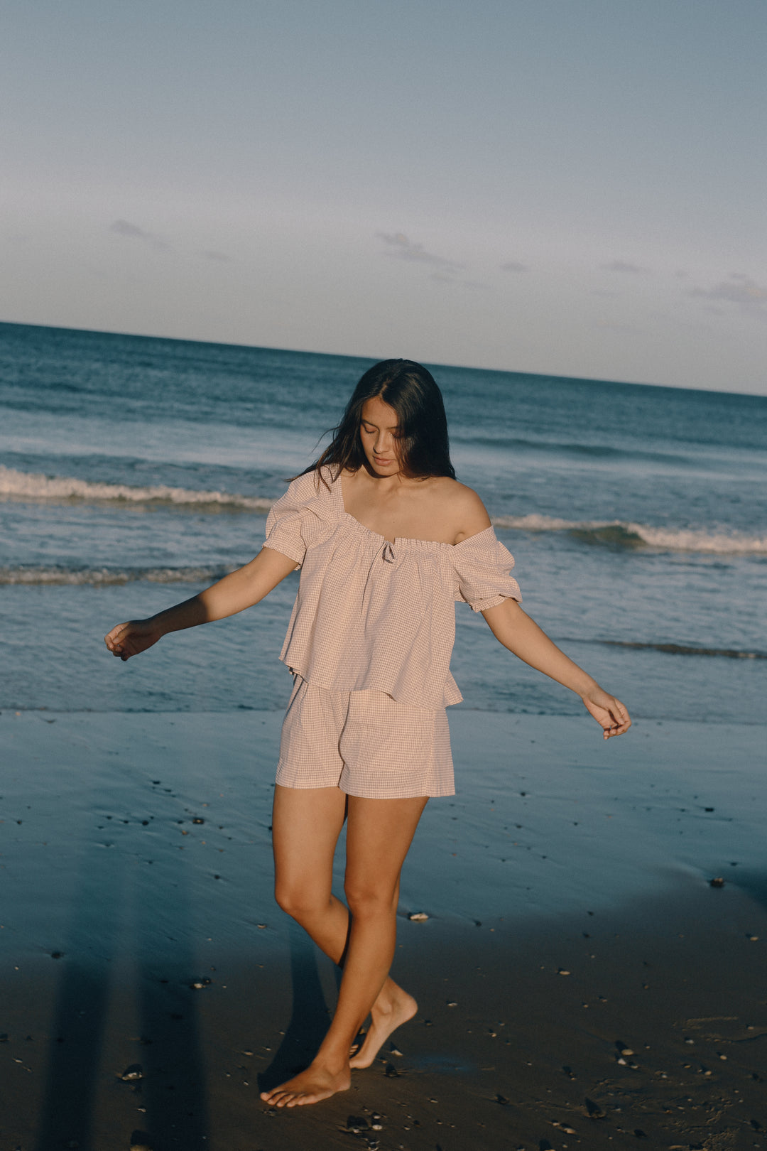 Ava Blouse - Dusty Rose Check