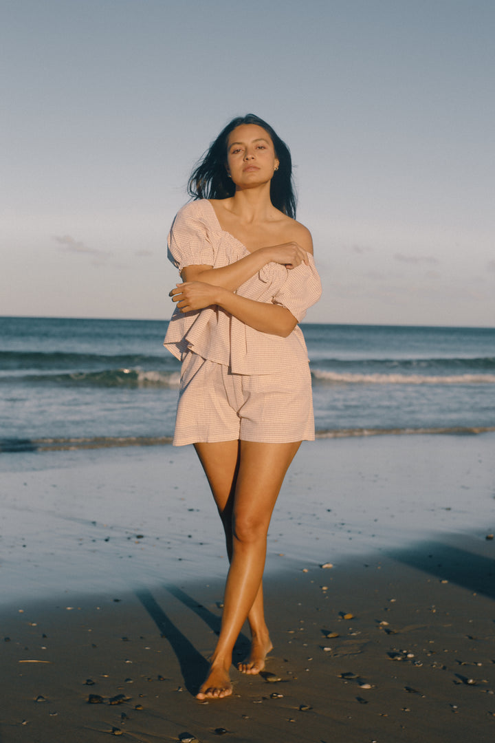 Ava Short - Dusty Rose Check