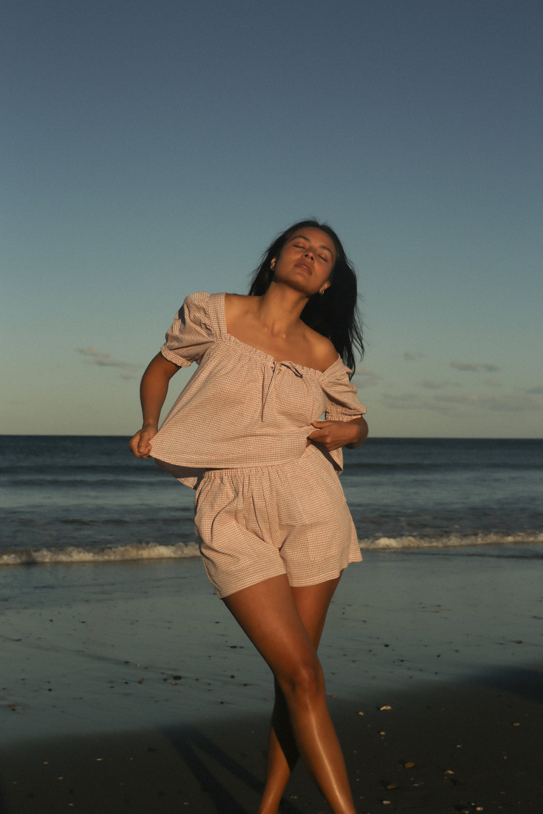 Ava Short - Dusty Rose Check