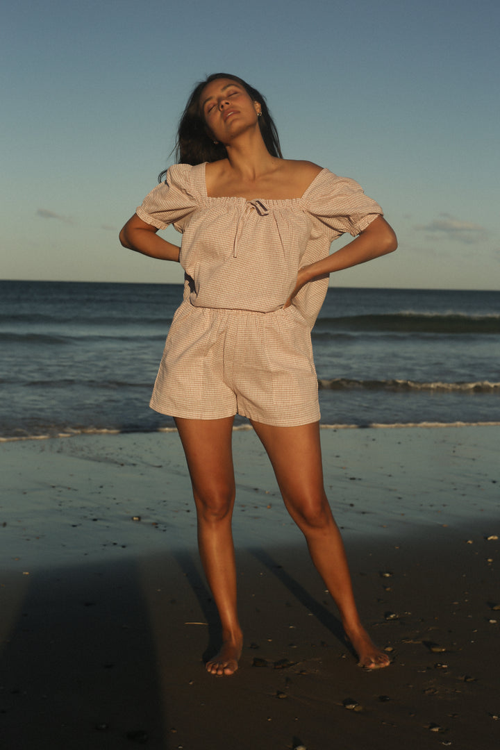 Ava Short - Dusty Rose Check