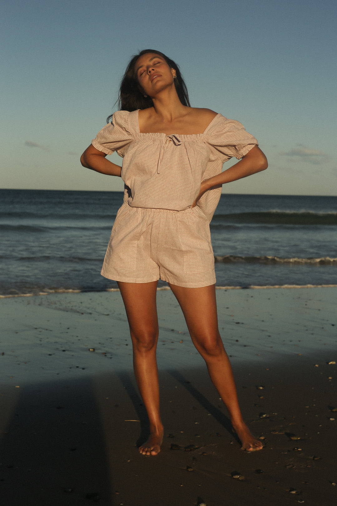 Ava Blouse - Dusty Rose Check