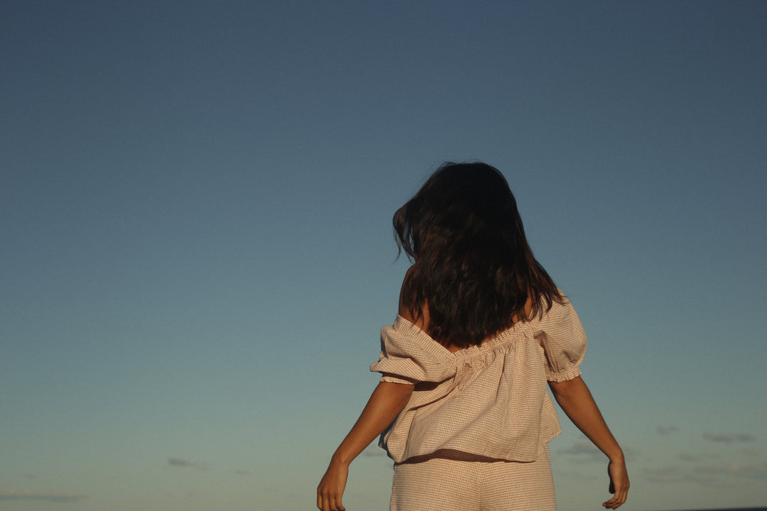 Ava Blouse - Dusty Rose Check