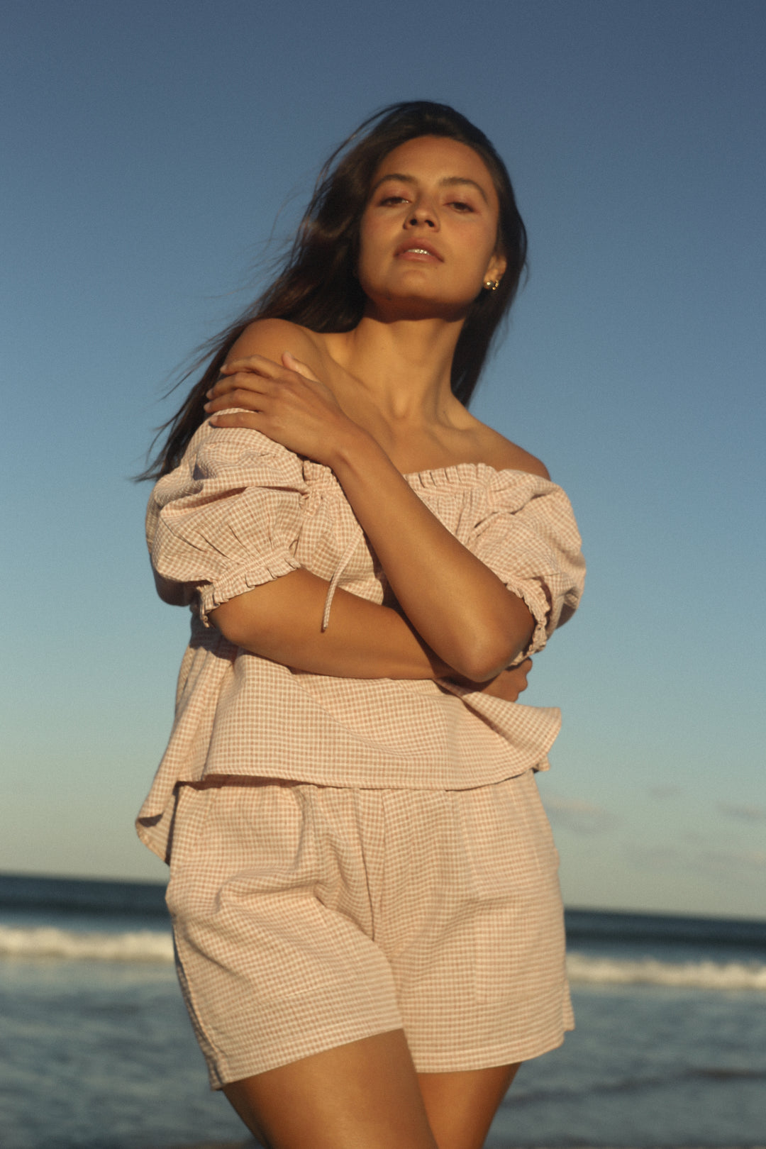 Ava Short - Dusty Rose Check