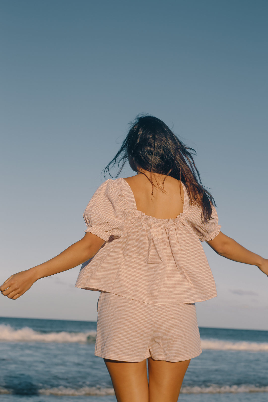 Ava Blouse - Dusty Rose Check