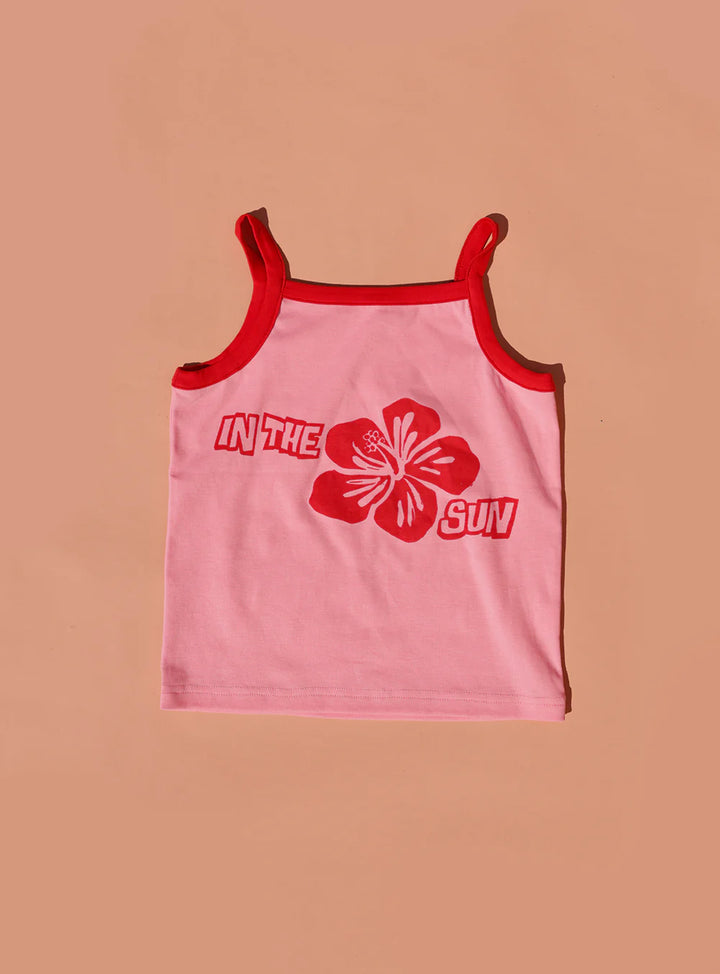 Pink & Red Hibiscus Singlet