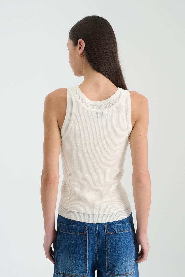 Jani Double-Layer Knit Tank - Bone