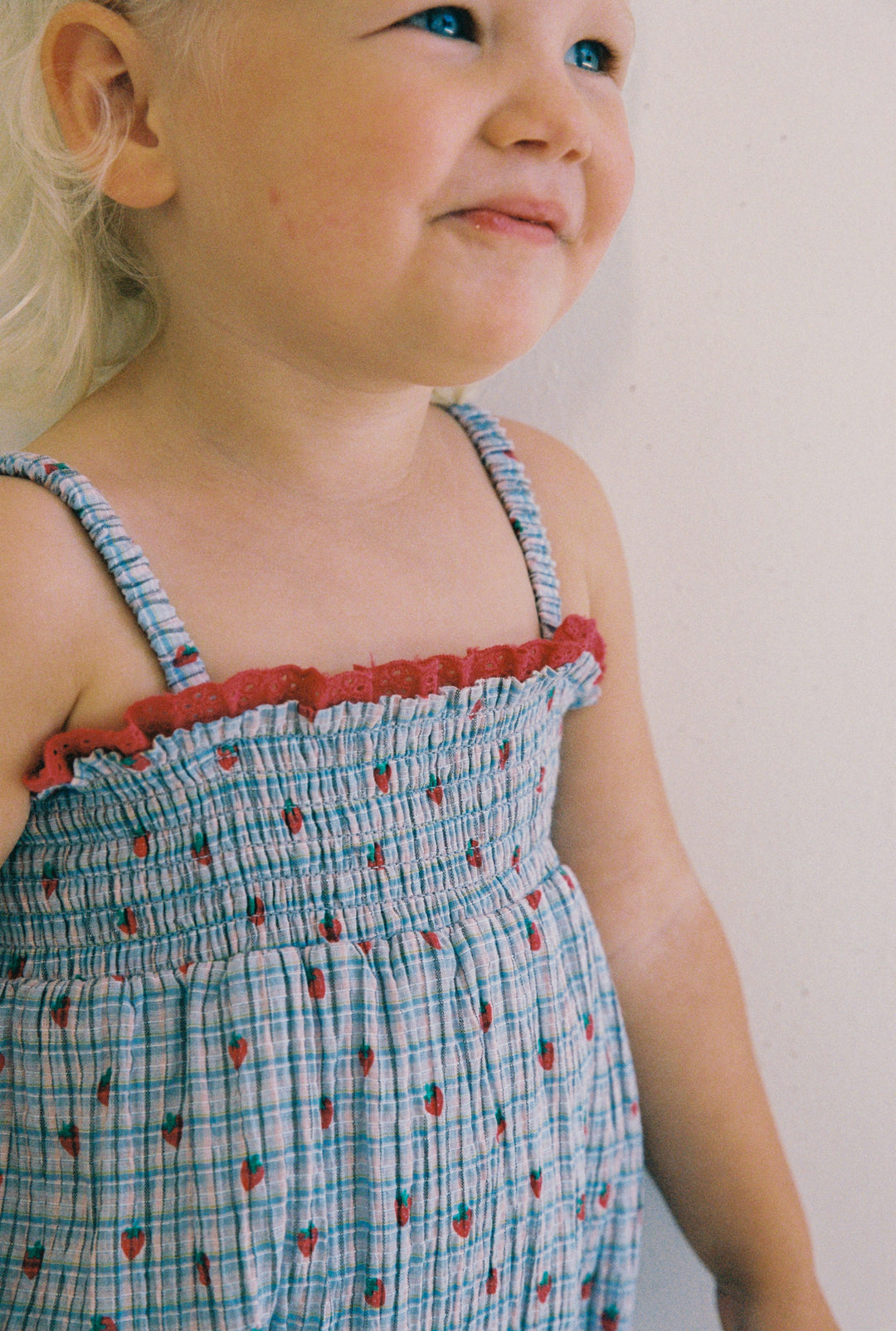 Lottie Romper - Strawberry Check