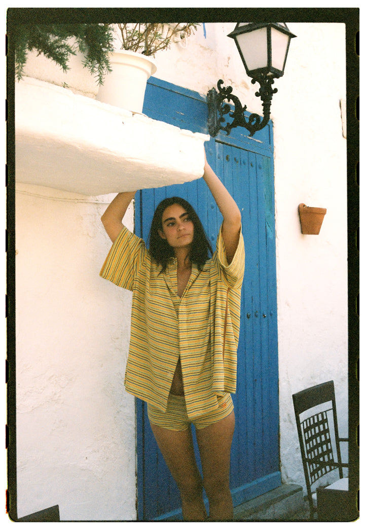 Lemon Striper Bungalow Shirt