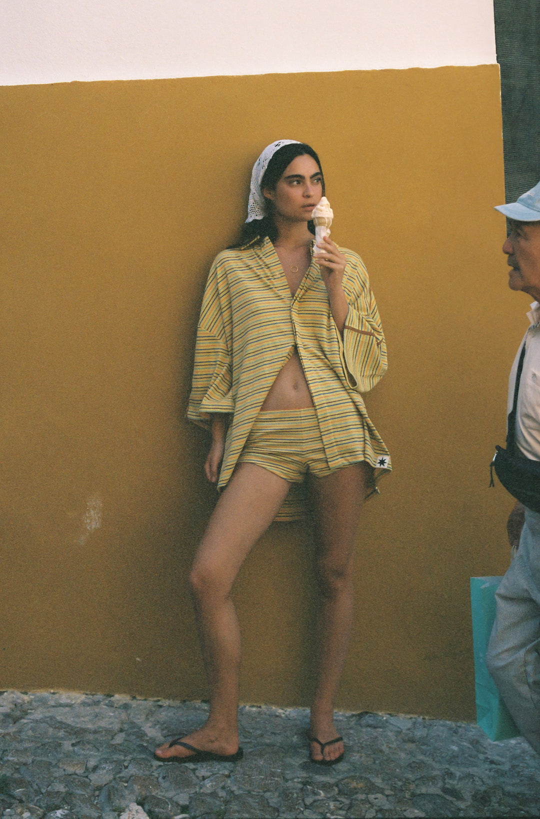 Lemon Striper Bungalow Shirt