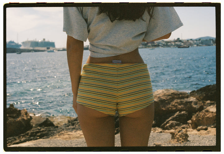 Lemon Striper Hot Pant