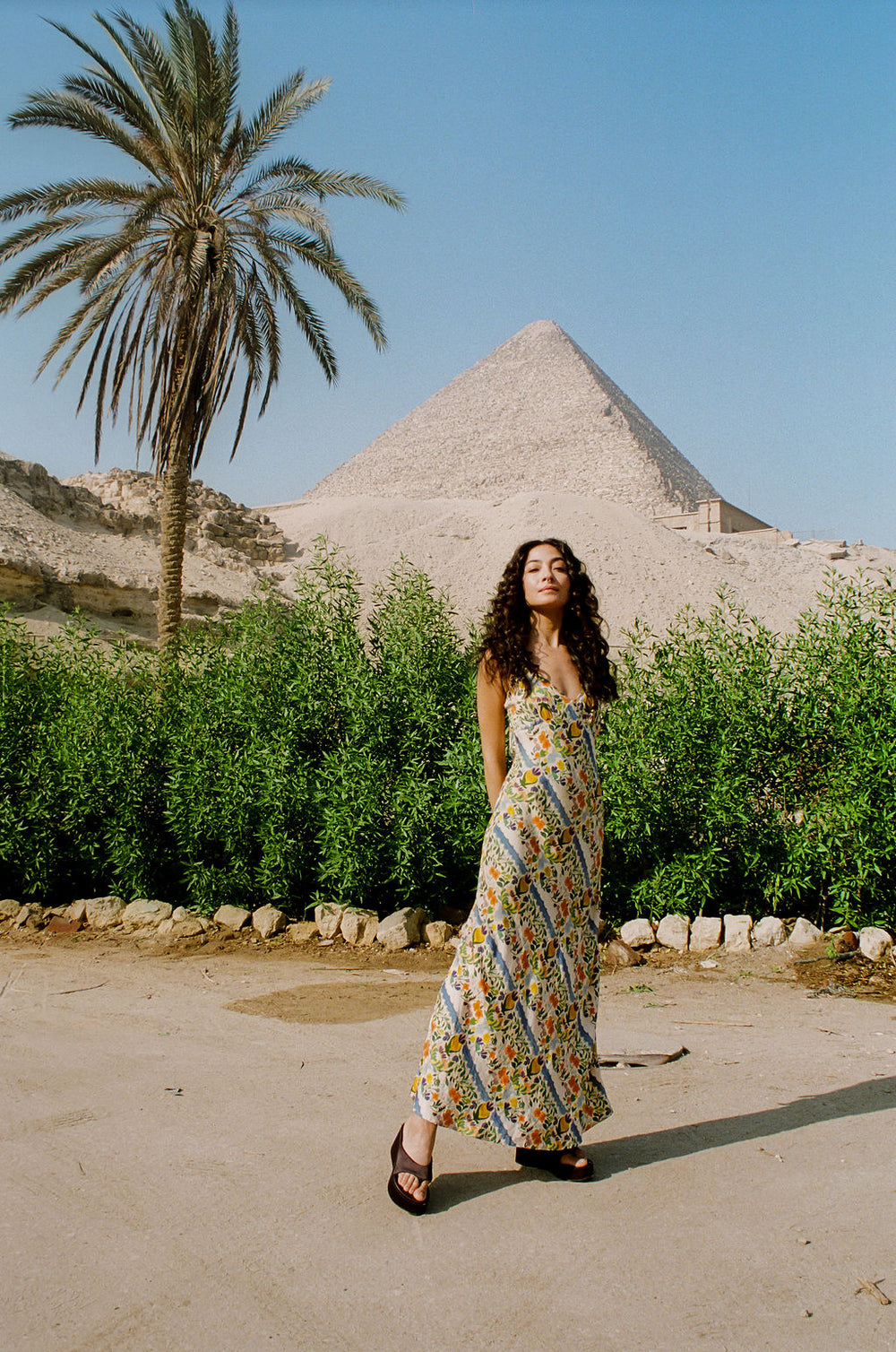 Limone Triangle Slip Dress