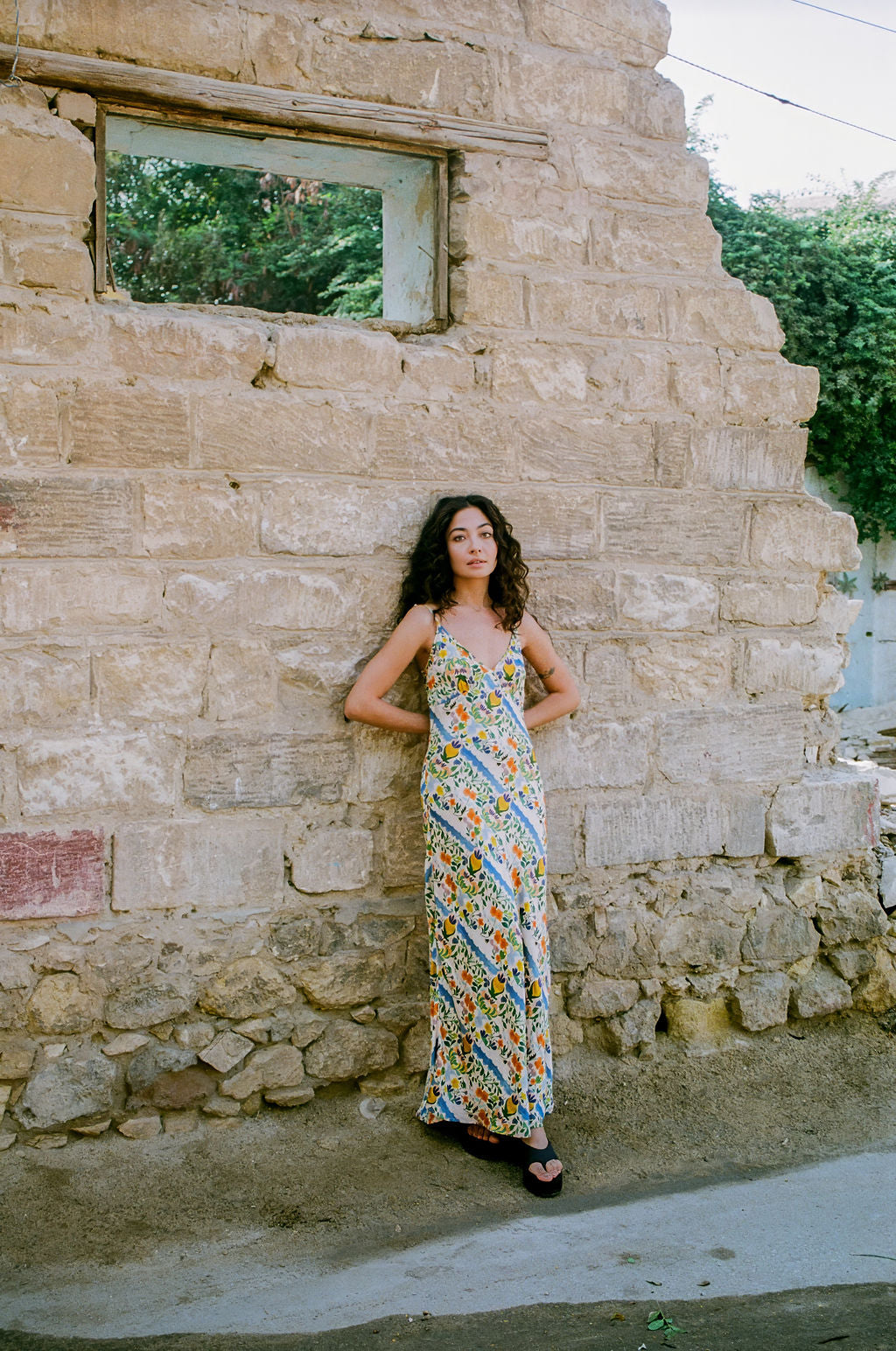 Limone Triangle Slip Dress