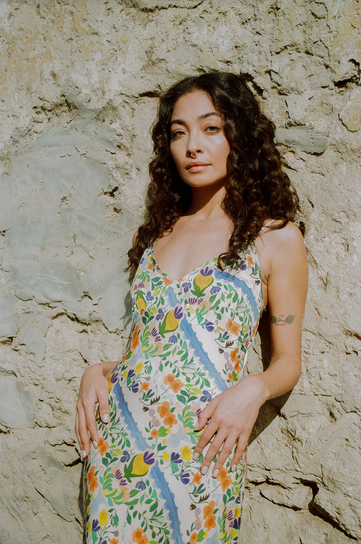 Limone Triangle Slip Dress