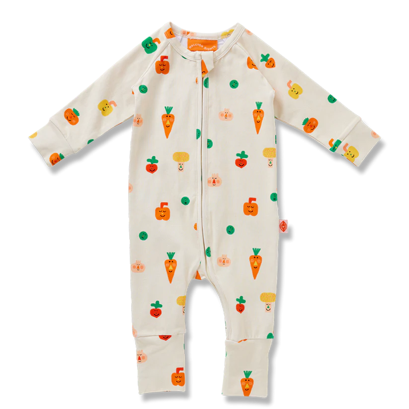 Teeny Tiny Veg Long Sleeve Romper