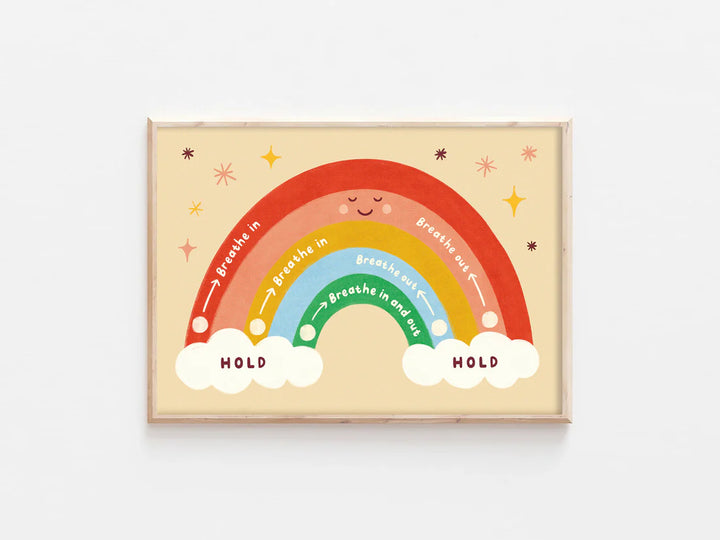 Mindful Rainbow Breathing Print A3