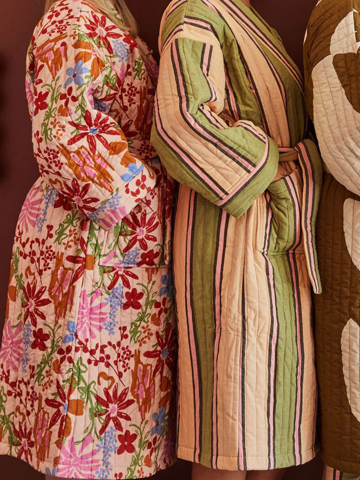 Carnival Stripe Quilted Robe