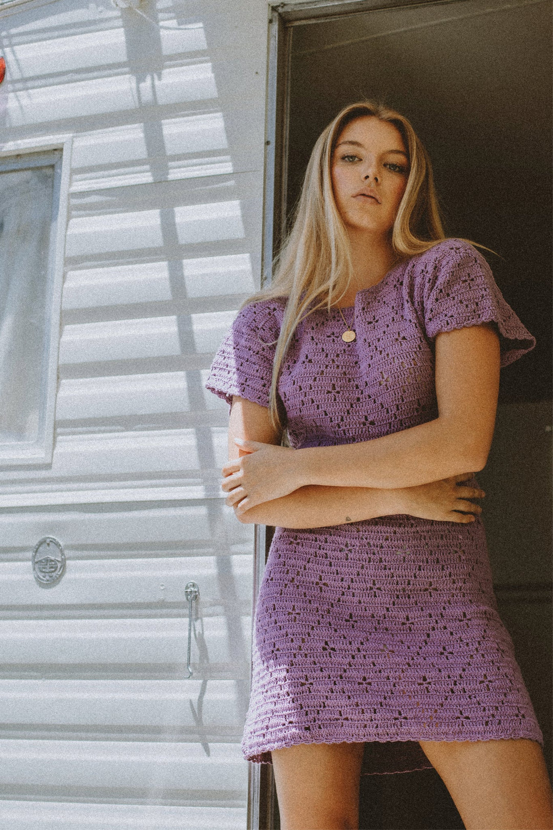 Nellie Crochet Mini Dress