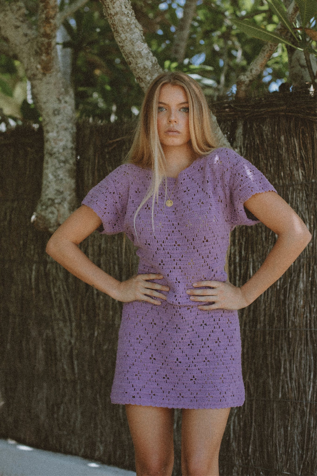 Nellie Crochet Mini Dress