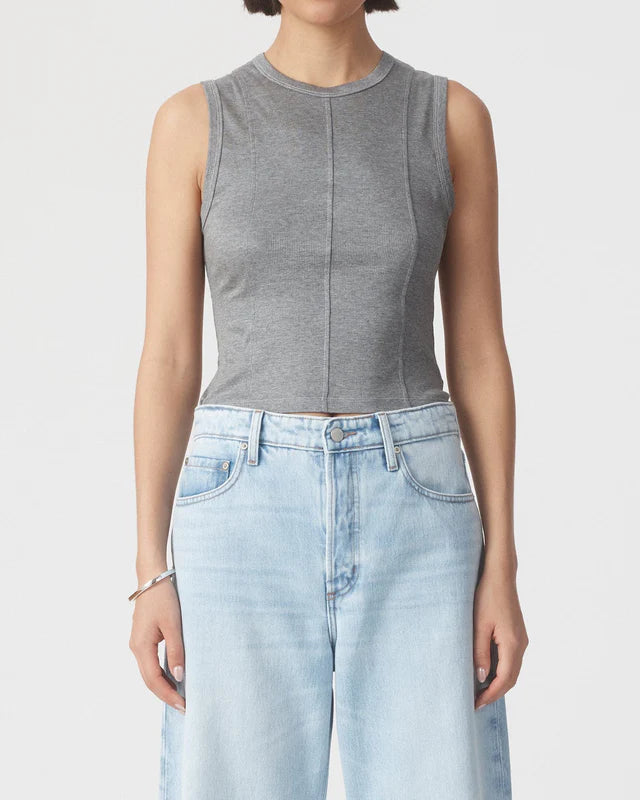 Pannelle Rib Tank - Grey Marle