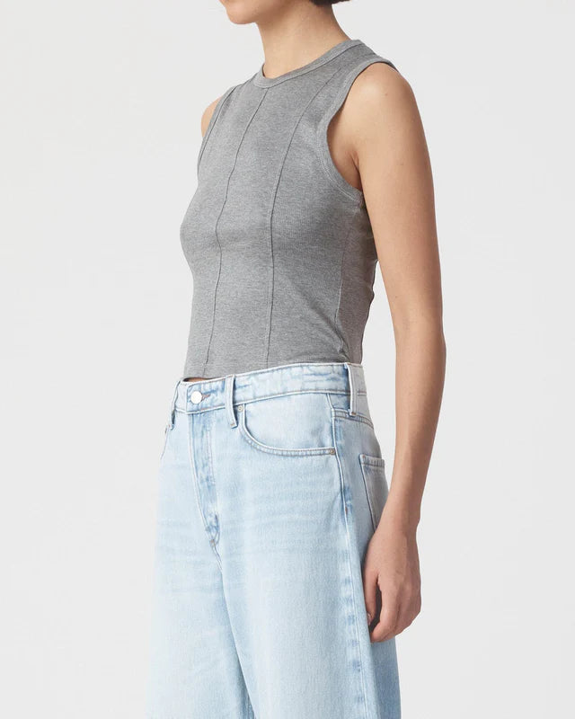 Pannelle Rib Tank - Grey Marle