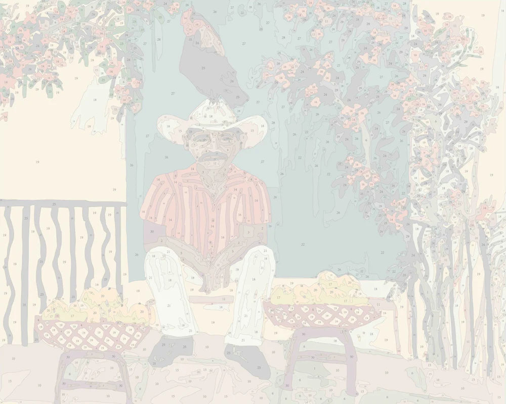Man And A Chicken Framed Paint By Numbers Kit