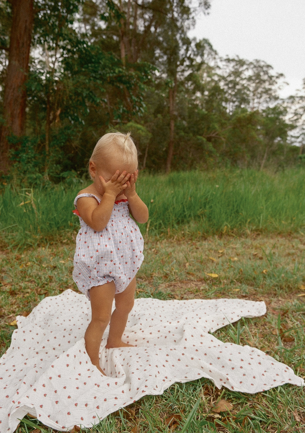 Lottie Romper - Strawberry Check