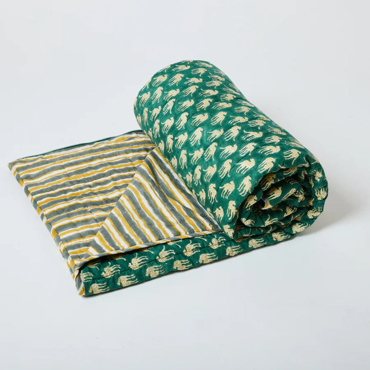 Reversible Cotton Sleeping Bag Set - Cheetah