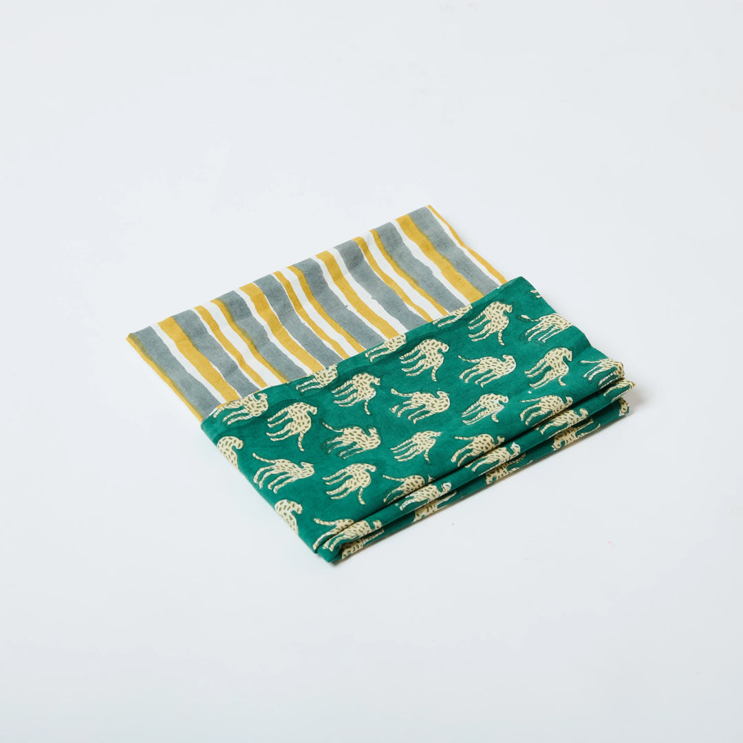 Reversible Cotton Sleeping Bag Set - Cheetah