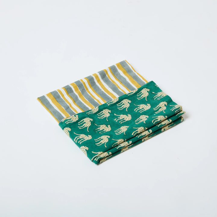 Reversible Cotton Sleeping Bag Set - Cheetah