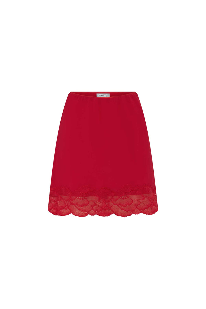 Marina Silk Mini Skirt - Red