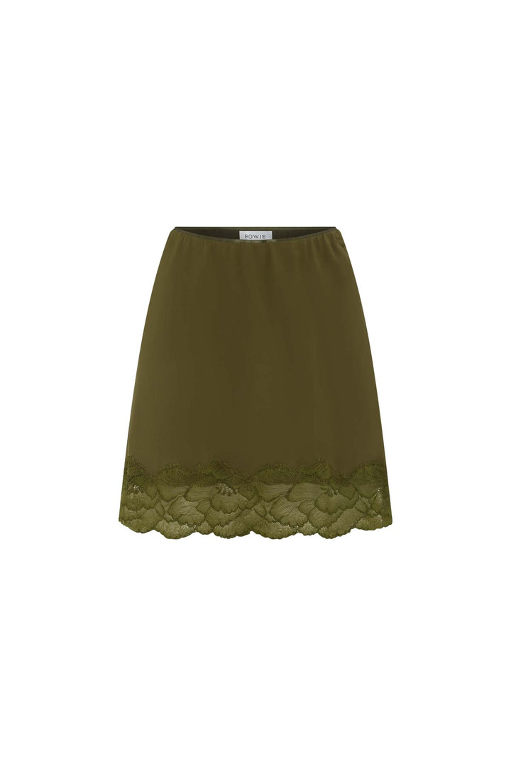 Marina Silk Mini Skirt - Olive