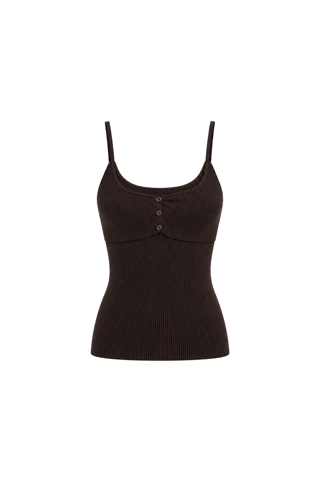 Mary Layered Knit Singlet - Espresso