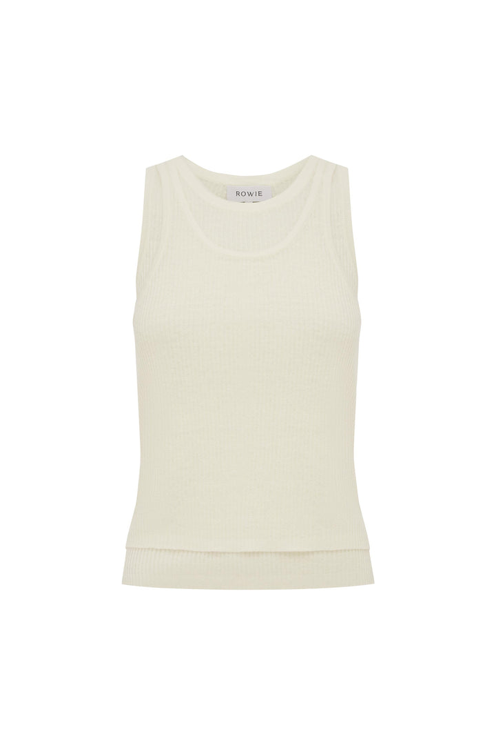 Jani Double-Layer Knit Tank - Bone