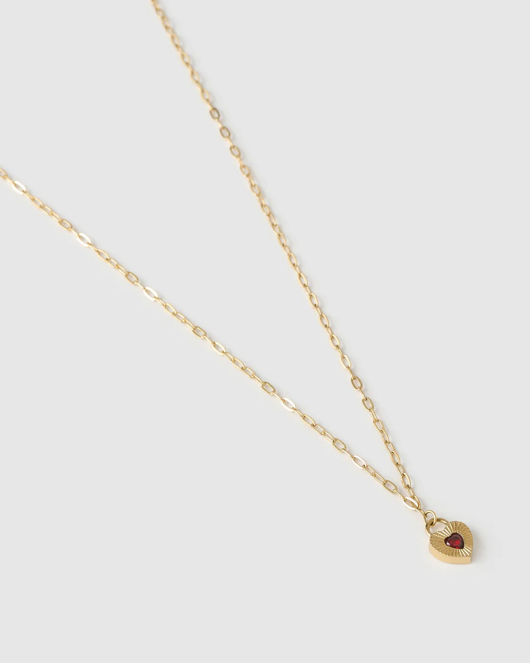 Ruby Heart Necklace - Red