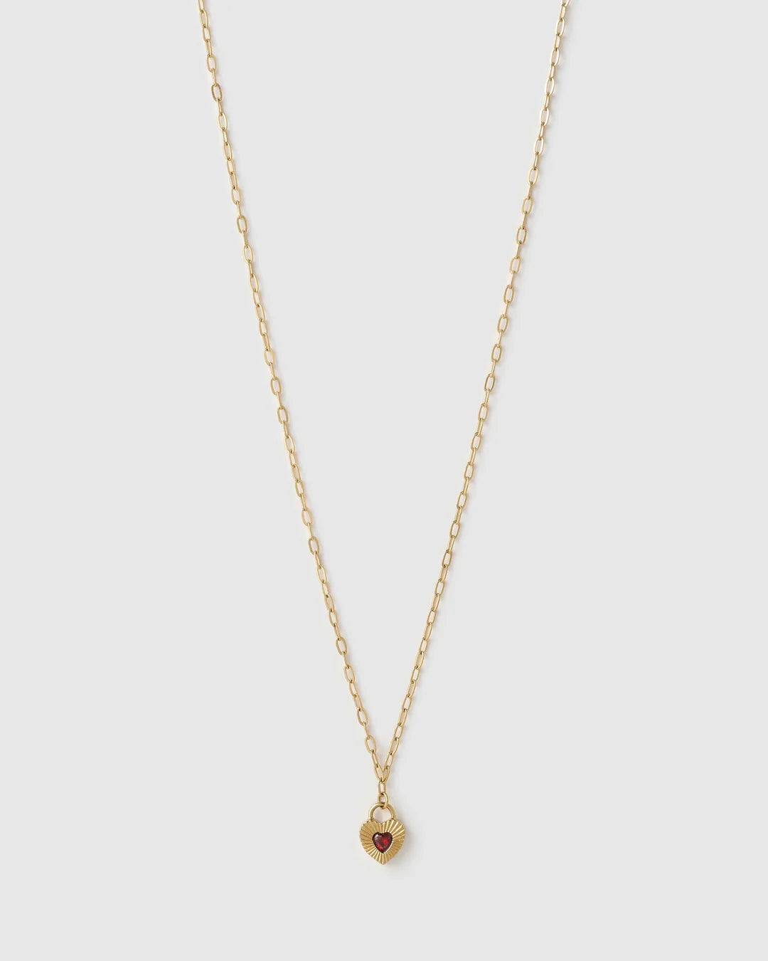 Ruby Heart Necklace - Red