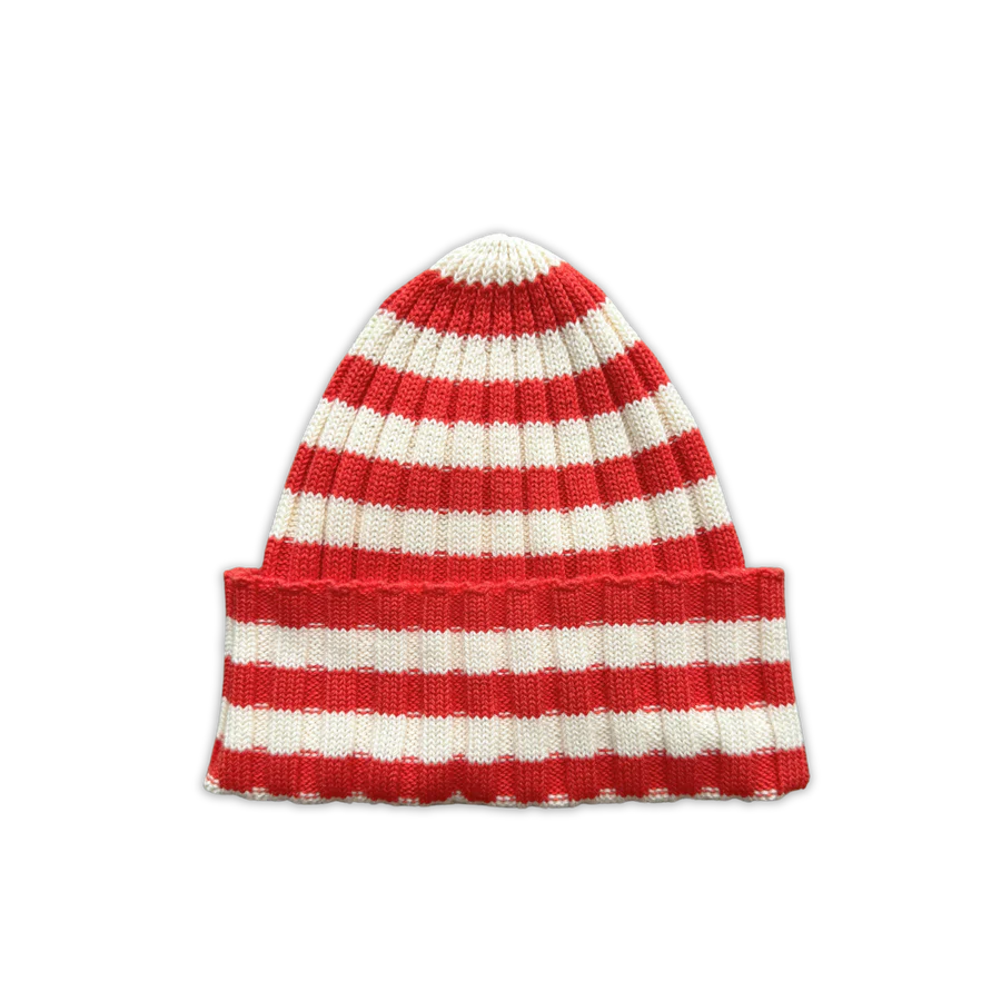 Organic Striped Pixie Knit Beanie - Sauce