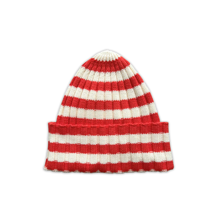 Organic Striped Pixie Knit Beanie - Sauce