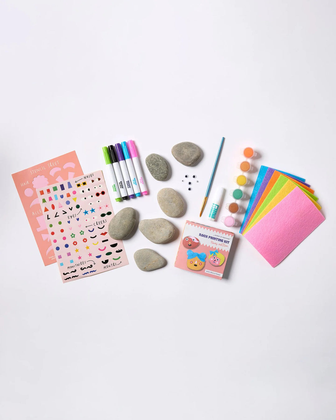 Kids Rock Painting Kit - Cool Faces