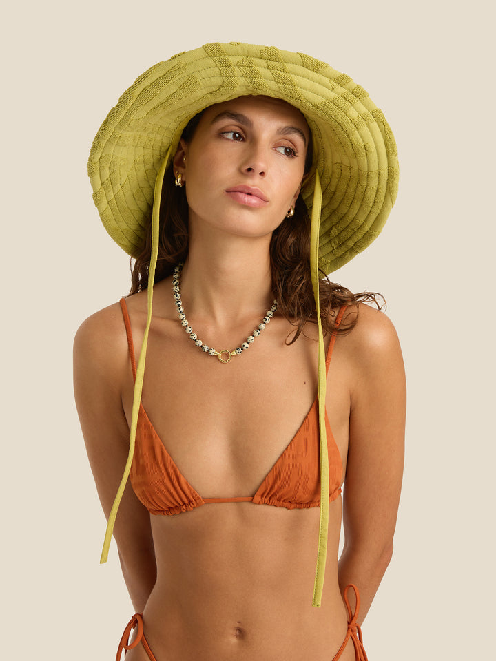 Towelling Sun Hat - Aloe
