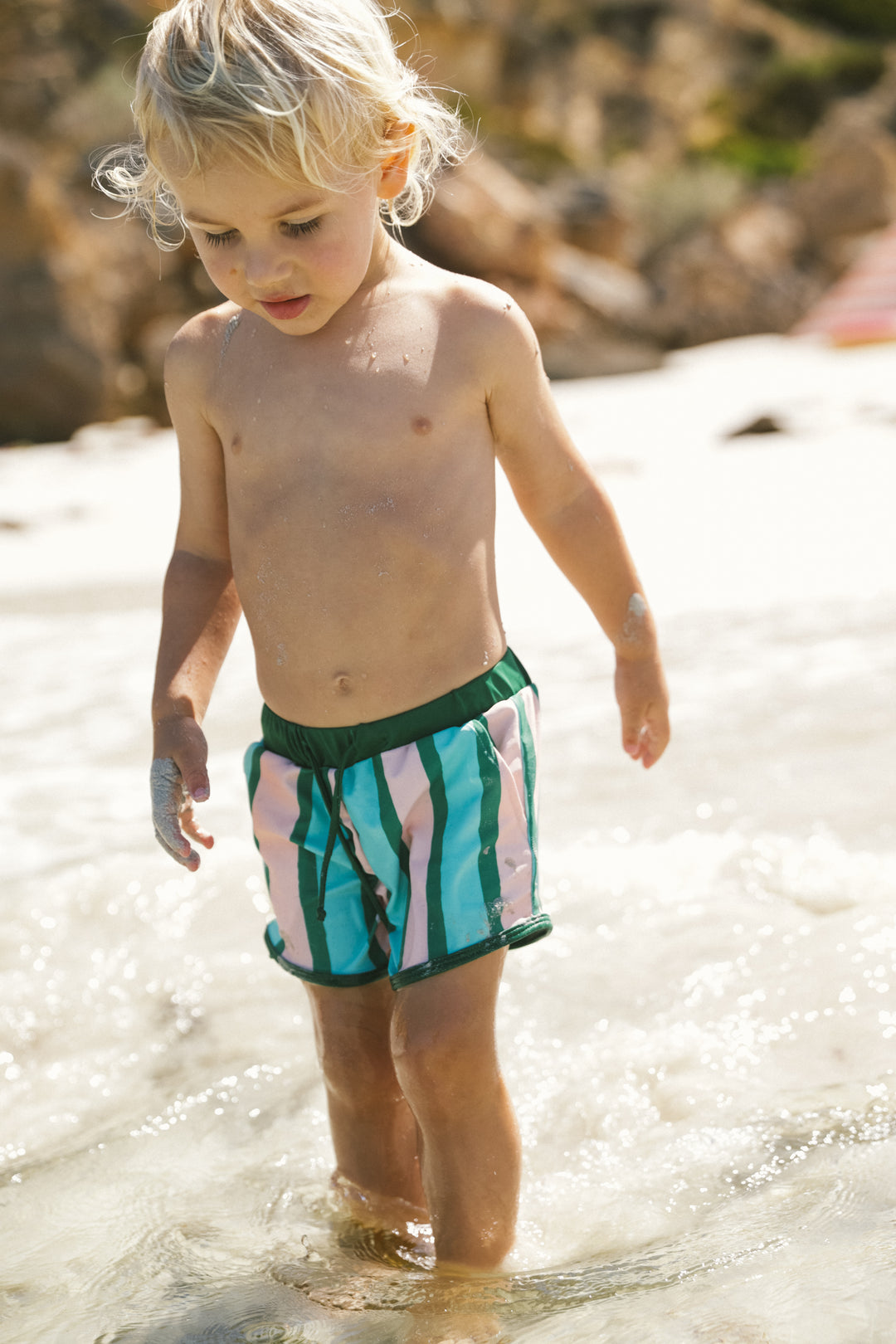 Stripe Swim Short Green