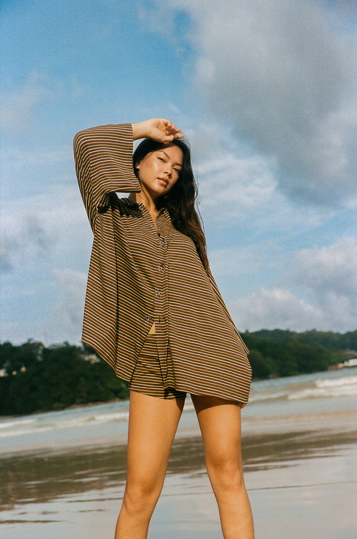 Striper Bungalow Shirt - Black Multi PRE-SALE