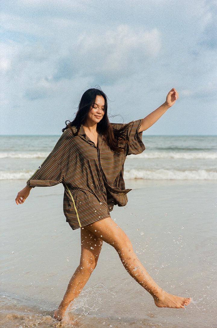 Striper Bungalow Shirt - Black Multi PRE-SALE