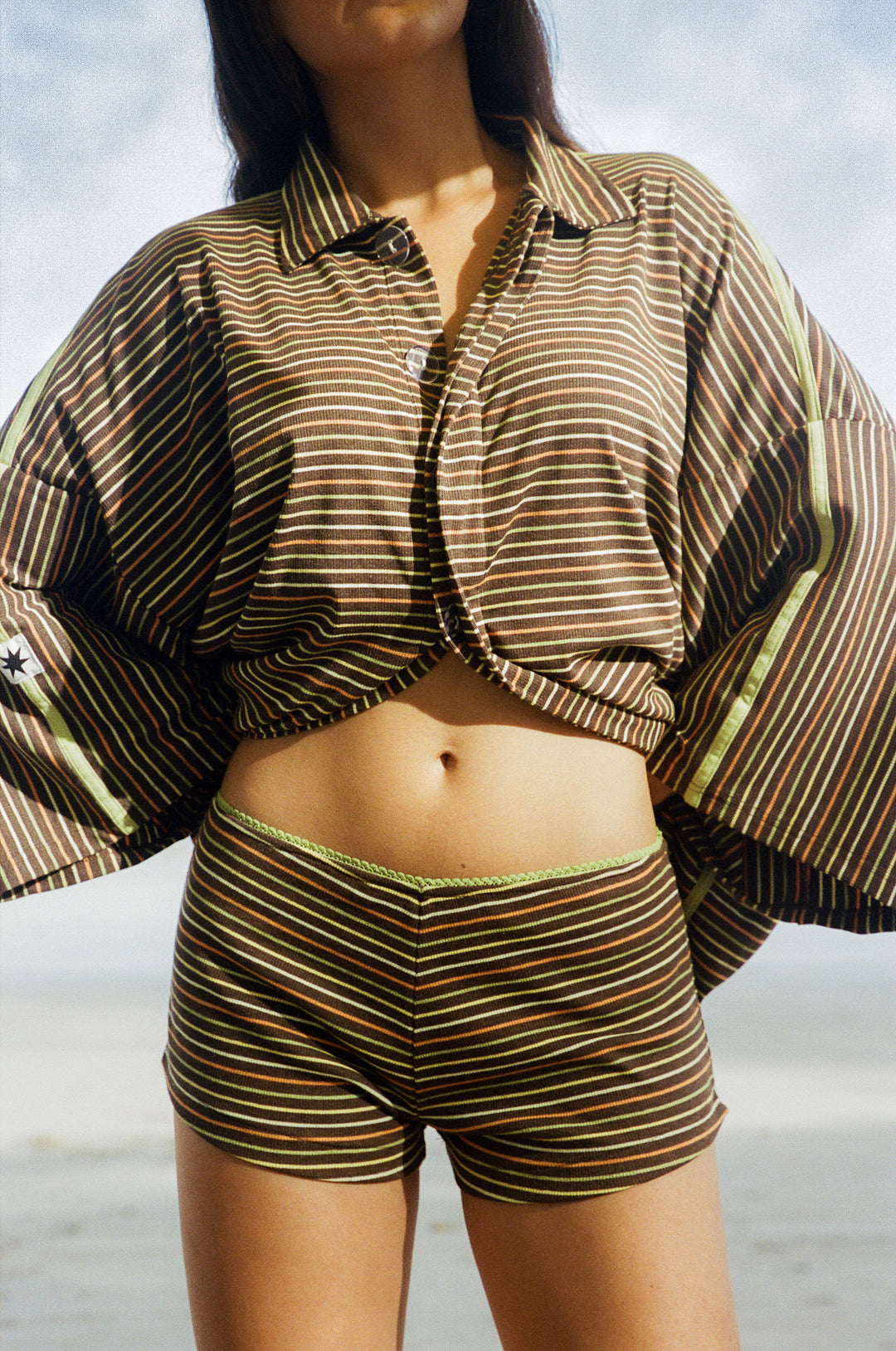 Striper Hot Pant - Black Multi PRE-SALE