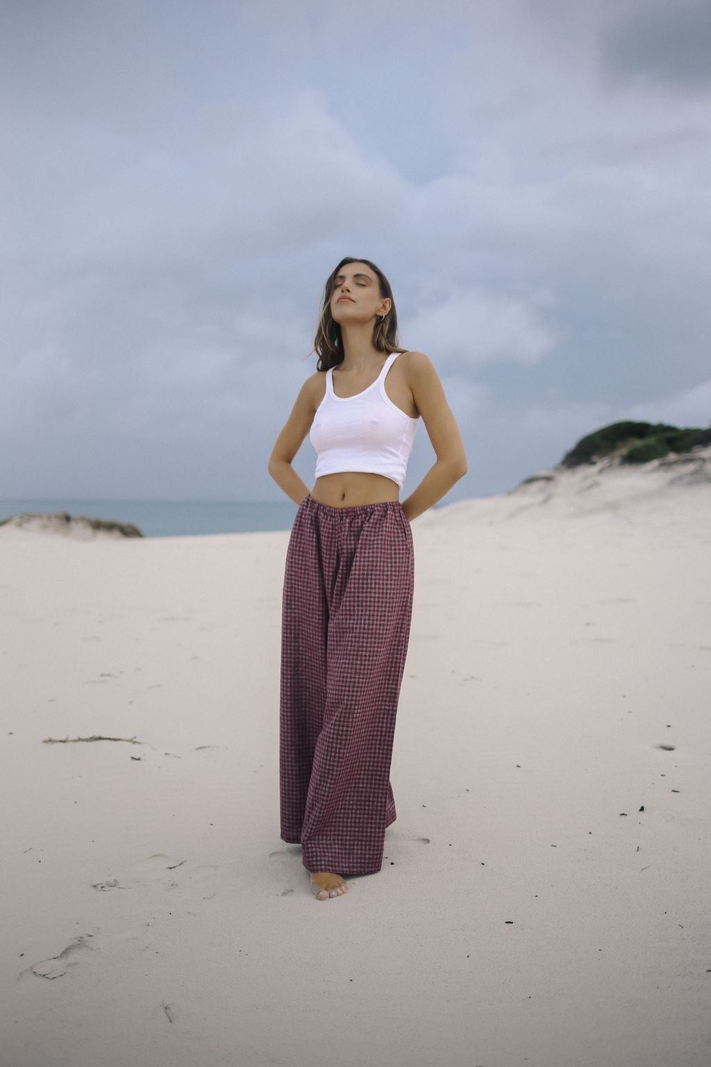 Ivy Pant - Fig Hemp Check