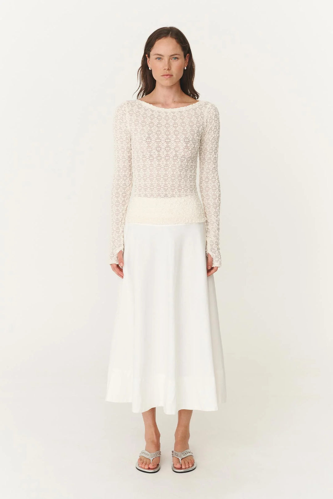 Samantha Clover Lace Top - Creme
