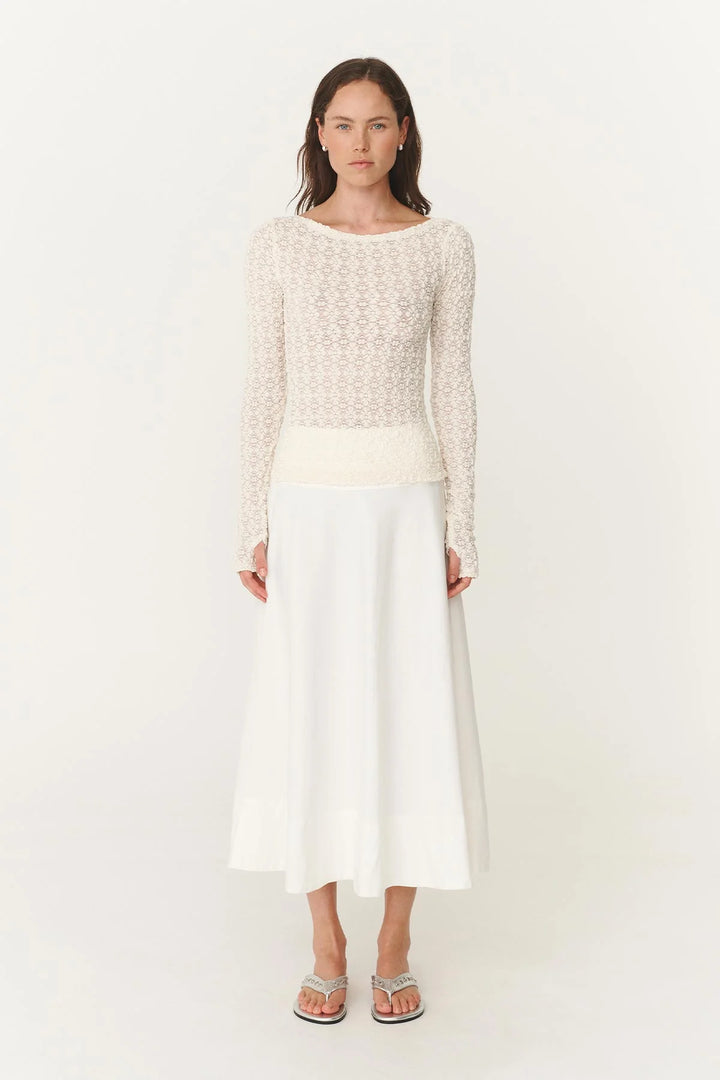 Samantha Clover Lace Top - Creme