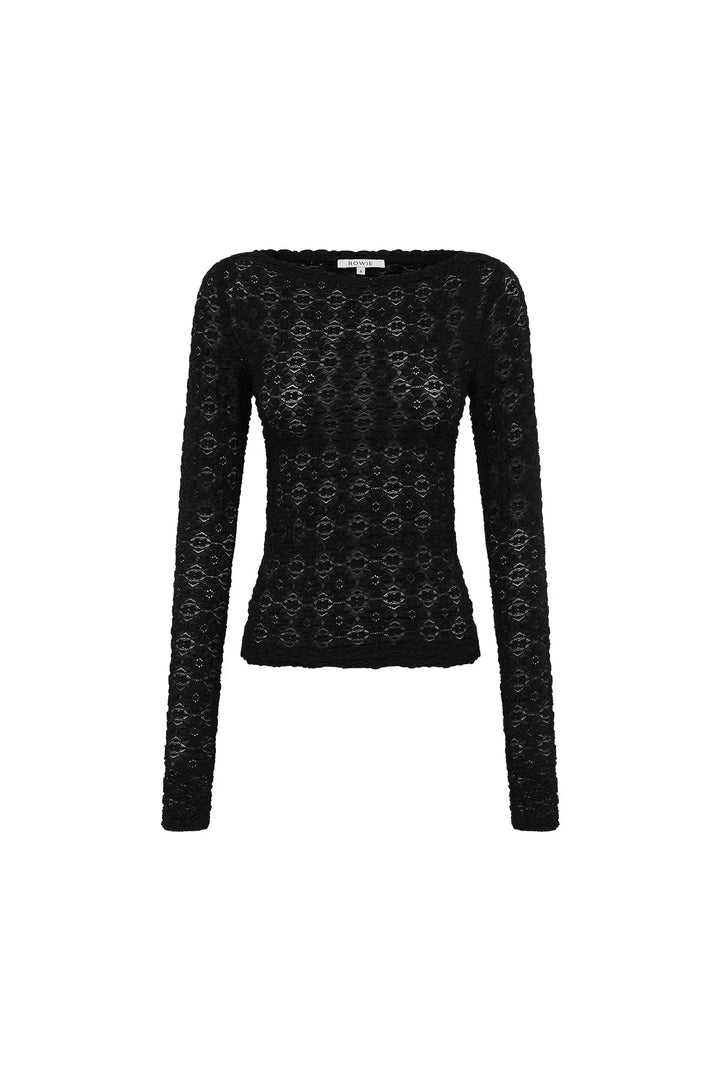 Samantha Clover Lace Top - Noir