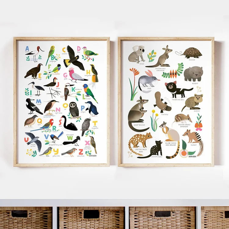 A-Z of Australian birds poster
