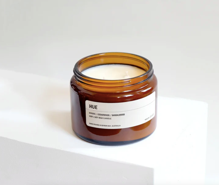 HUE : Hinoki / Cedarwood / Sandalwood - Amber Candle