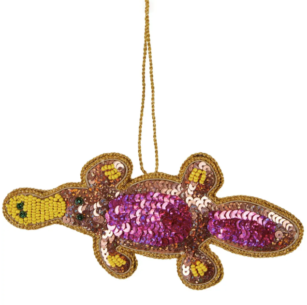 Platypus Sequin Hanging Tree Decoration